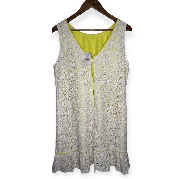 NWT Ann Taylor Loft Petites Lace Dress Green Lining Sleeveless Career Office 16P - Picture 4 of 9